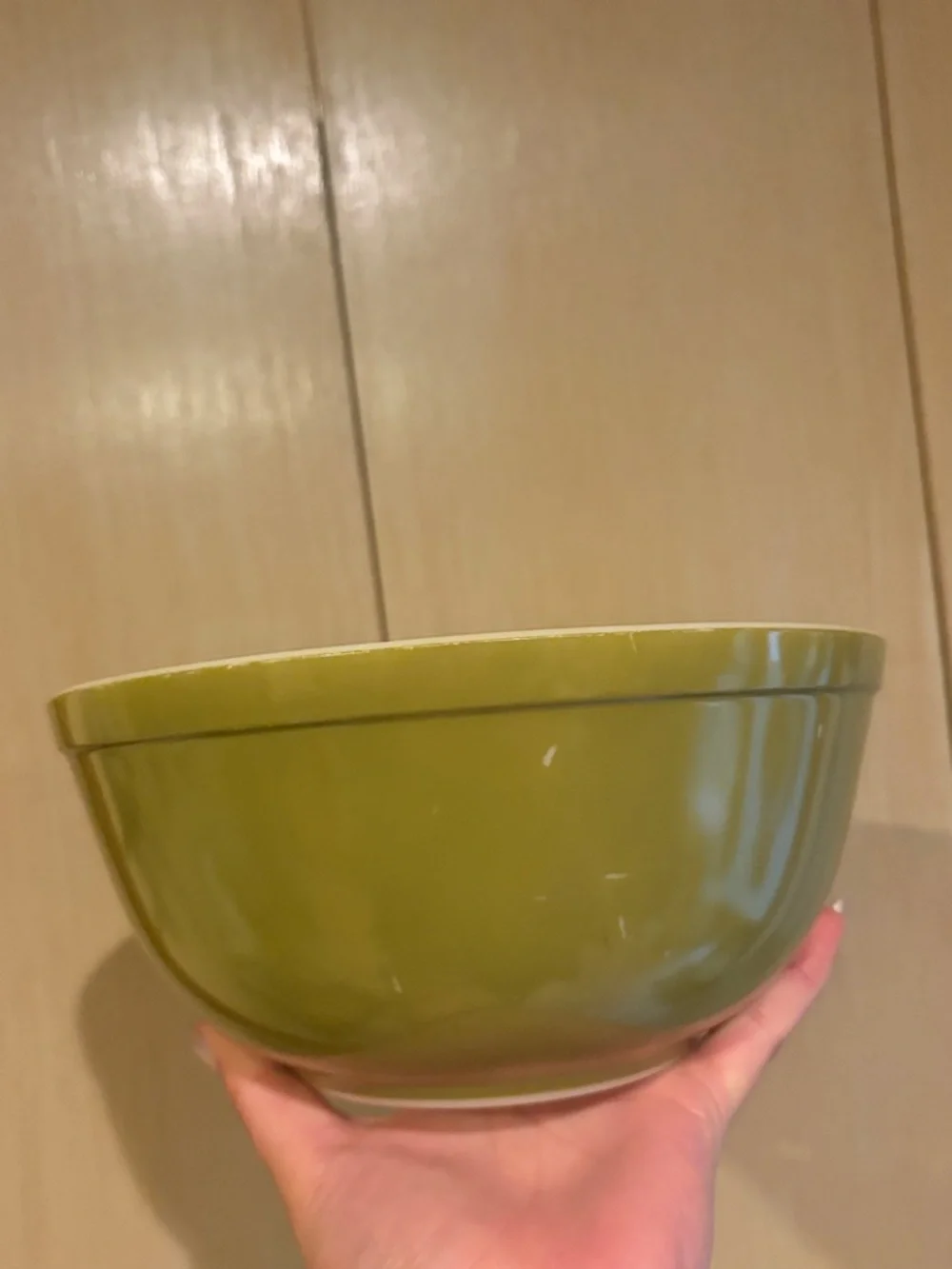 Vintage Pyrex Avocado Green 2 1/2 Qts Mixing Bowl 403 Ovenware USA Kitchenware